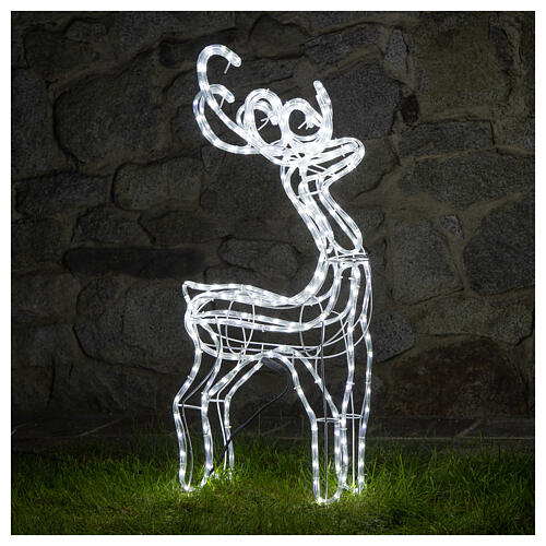 Ours polaire assis décoration Noël LED blanc extérieur 50x40x30 cm