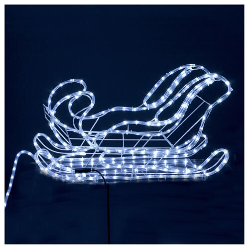 Renas e trenó 3D 864 LEDs branco gelo interior exterior 4