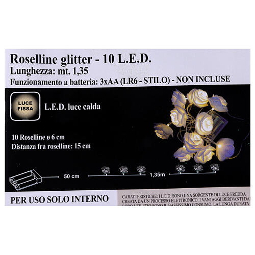 Illuminazione roselline 10 led Bianco Caldo per interno 4