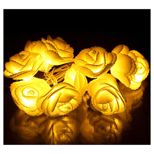 Light chain with roses 10 warm white leds for internal use 1