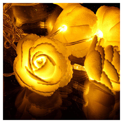 Light chain with roses 10 warm white leds for internal use 2