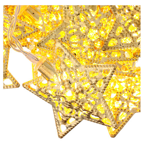 Weihnachtslichter 20 goldenfarbigen Leds Sternen Form 2