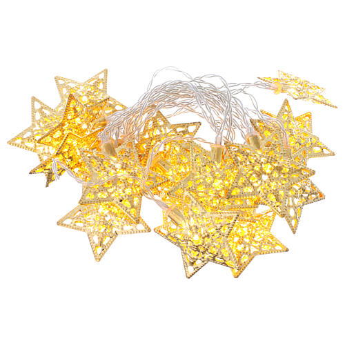 Weihnachtslichter 20 goldenfarbigen Leds Sternen Form 3