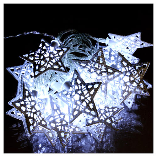 Weihnachtslichter 20 kaltweissen Leds Sternen Form 1