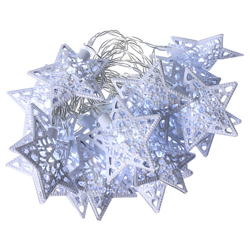 Weihnachtslichter 20 kaltweissen Leds Sternen Form 3