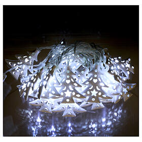 Guirlandes lumineuses de Noël: Chaîne 20 led glace sapins blancs usage intérieur Guirlandes lumineuses de Noël: Chaîne 20 led glace sapins blancs usage intérieur