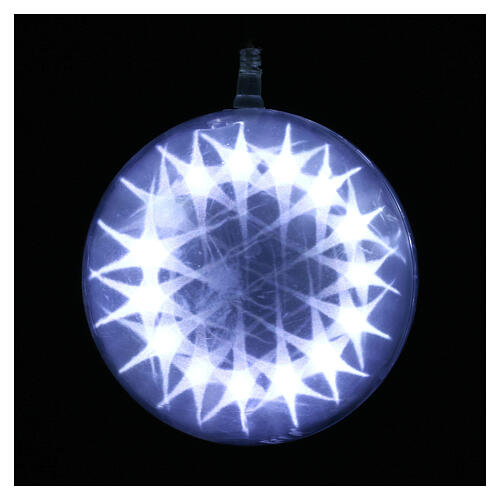 Illuminated sphere with light games 15 cm diameter ice white 1