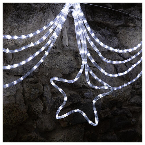 Christmas light garland with stars 576 ice white leds internal external use 2