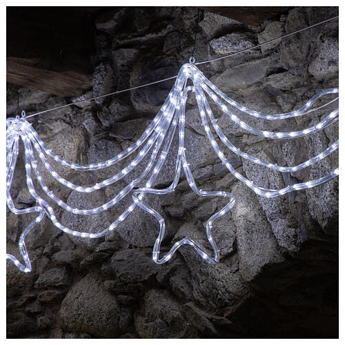 Christmas light garland with stars 576 ice white leds internal external use 4