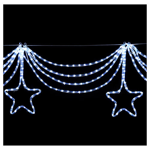Christmas light garland with stars 576 ice white leds internal external use 6