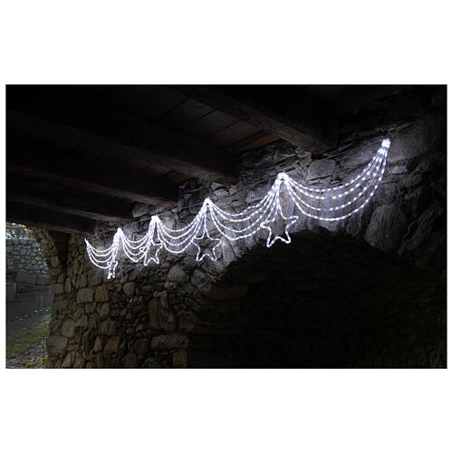 Festão de Luzes de Natal com Estrelas, 576 lâmpadas LED Branco Frio Interior ou Exterior 3