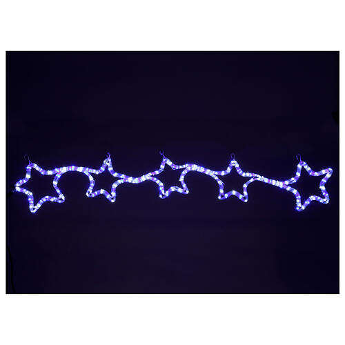 Luzes de Natal Estrelas 240 Lâmpadas LED Branco e Azul Interior/Exterior 1