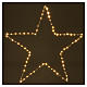 Decoración Navideña estrella luminosa 80 LED amarillo INTERIOR corriente 60x60 cm s2
