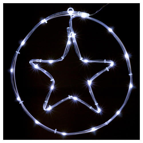 Estrella luminosa 24 mini LED blanco frío INTERIOR batería 2