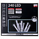 Bright Christmas cable 240 leds cold white with memory and timer external use with batteries s5