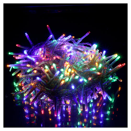 Bright Christmas cable 240 leds multicoloured with memory and timer external use with batteries 2