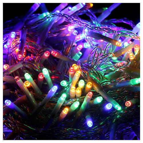 Bright Christmas cable 240 leds multicoloured with memory and timer external use with batteries 3