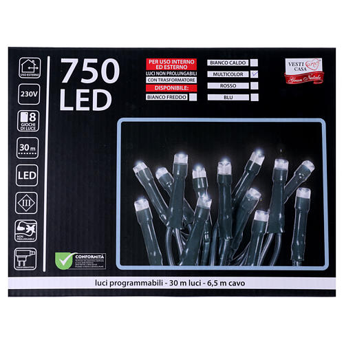 Luz de Navidad 750 LED multicolor programable EXTERIOR INTERIOR corriente 5
