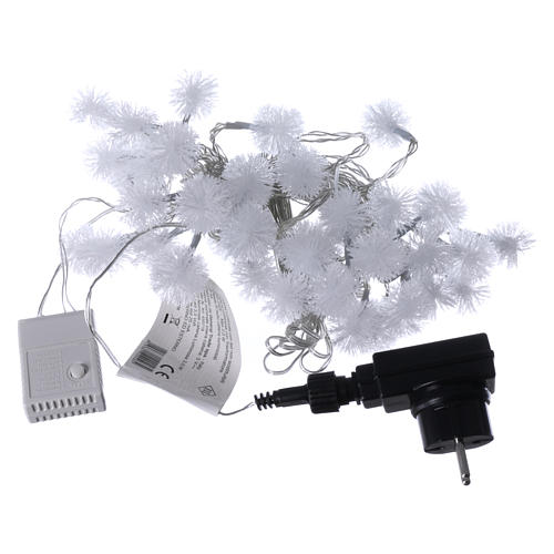 Christmas lights snow flake 40 LEDS cold white programmable with electric power 4