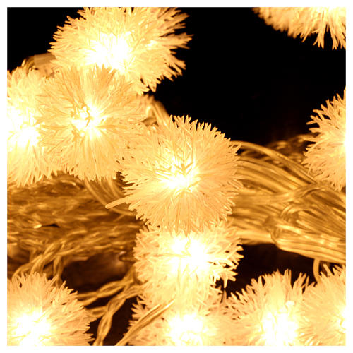 Luzes de Natal flocos de neve 40 Leds branco quente programável corrente 3
