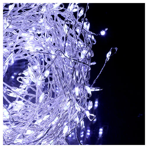Illuminated garland 300 micro LEDs cold white for internal use electric power 3
