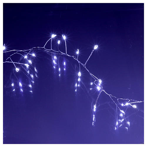 Illuminated garland 300 micro LEDs cold white for internal use electric power 4