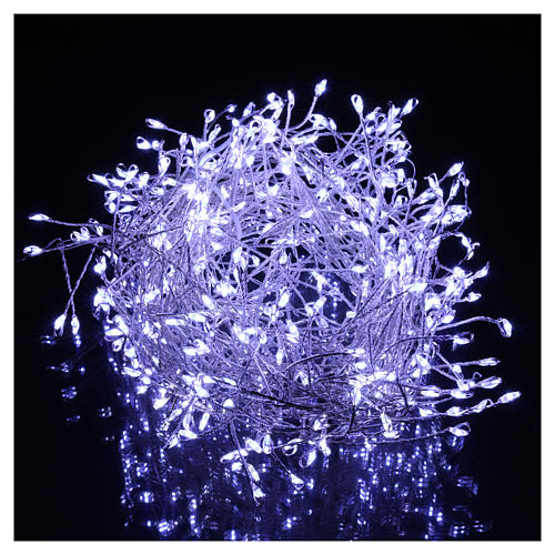 Illuminated garland 400 micro LEDs cold white for internal use electric power 2