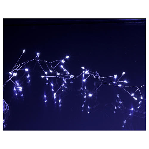 Illuminated garland 400 micro LEDs cold white for internal use electric power 4