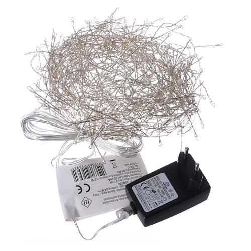 Illuminated garland 500 micro LEDs cold white for internal use electric power 5