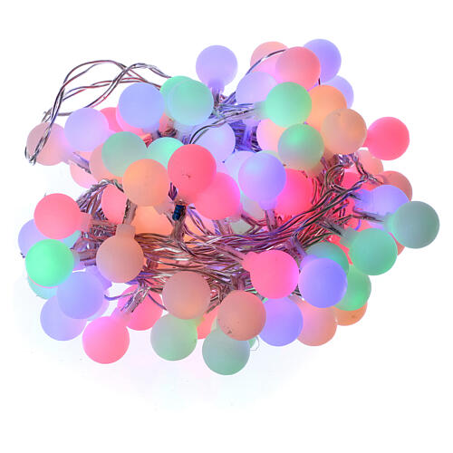 Chaîne lumières sphères mates 100 led multicolores intérieur extérieur 2