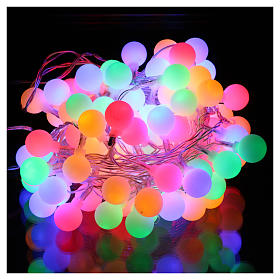 Luci di Natale: Catena luci sfere opache 100 LED Multicolor interno esterno