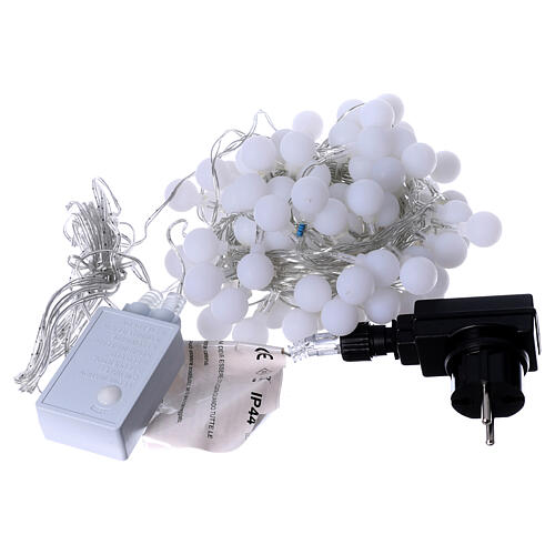 Łańcuch świetlny z 100 diodami LED multicolor i matowymi kulkami, do użytku wewnętrznego i zewnętrznego 4