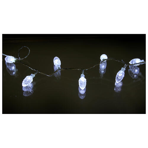 Łańcuch świetlny z 40 diodami LED w kolorze lodowej bieli,  szyszki, do użytku wewnętrznego i zewnętrznego 3