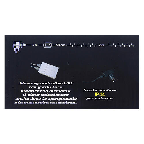 Łańcuch świetlny z 40 diodami LED w kolorze lodowej bieli,  szyszki, do użytku wewnętrznego i zewnętrznego 4