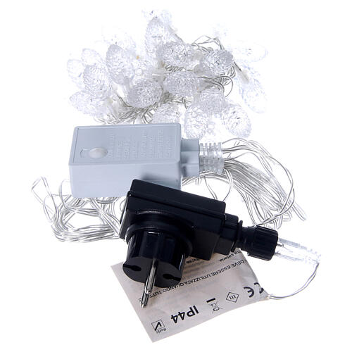 Łańcuch świetlny z 40 diodami LED w kolorze lodowej bieli,  szyszki, do użytku wewnętrznego i zewnętrznego 5