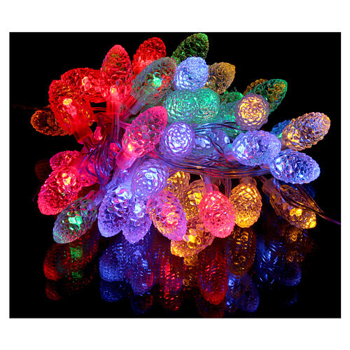 Christmas light pine cones 40 multicoloured leds internal and external use 1