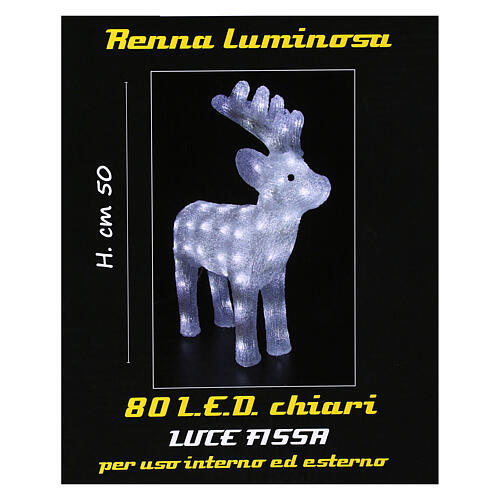 Christmas light reindeer shape 80 leds internal and external use 50 cm 6