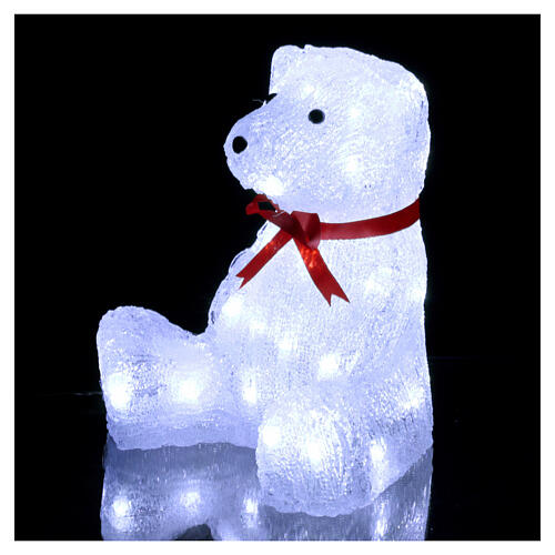 Enfeite luminoso urso 40 Leds interior exterior h 27 cm 2