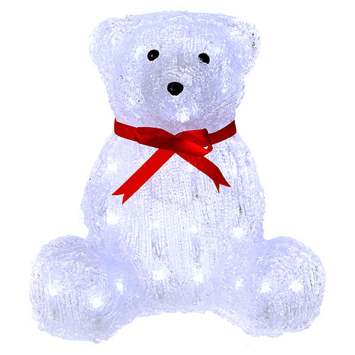 Enfeite luminoso urso 40 Leds interior exterior h 27 cm 4