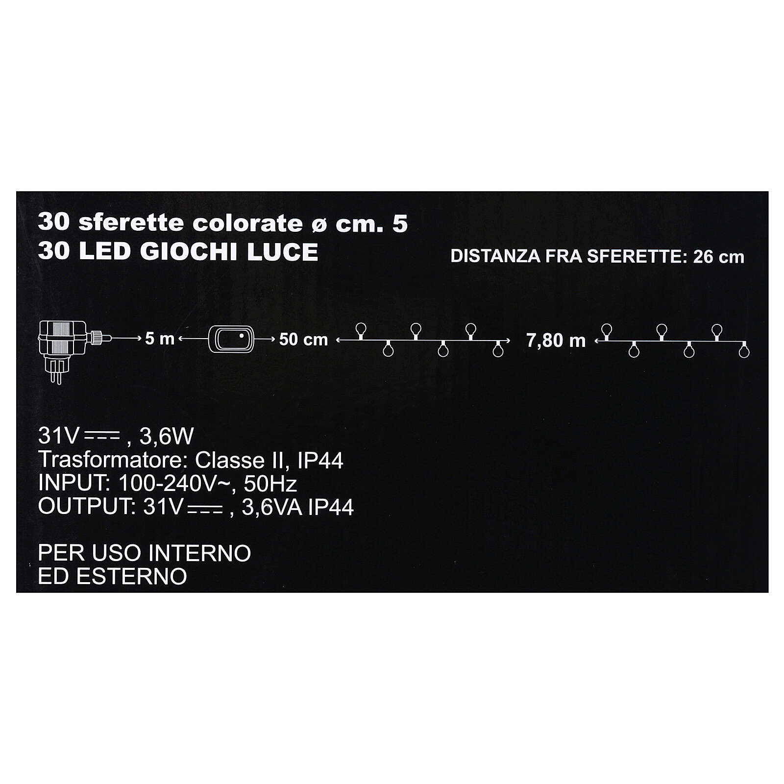 Cadena 30 bombillas coloreadas 30 LED interior exterior | venta online