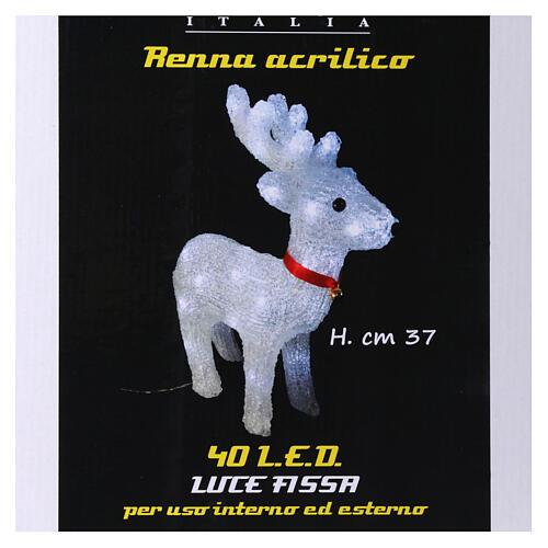 Reindeer light 40 leds 37 cm ice white internal and external use 4