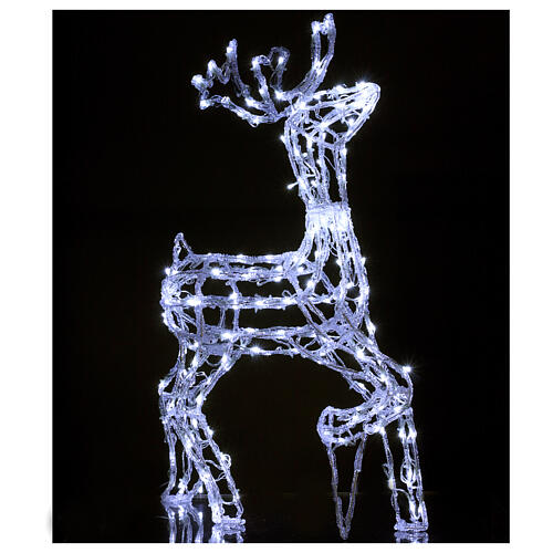 Christmas lights reindeer shape 168 leds ice white internal and external use 90 cm 1