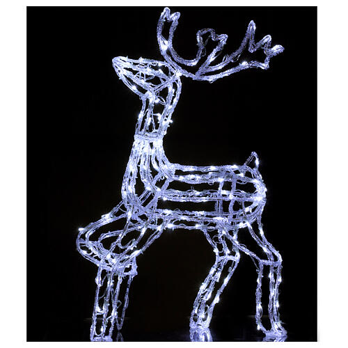 Christmas lights reindeer shape 168 leds ice white internal and external use 90 cm 4
