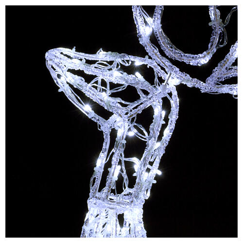 Luce natalizia Renna 168 led ghiaccio interno esterno 90 cm 2