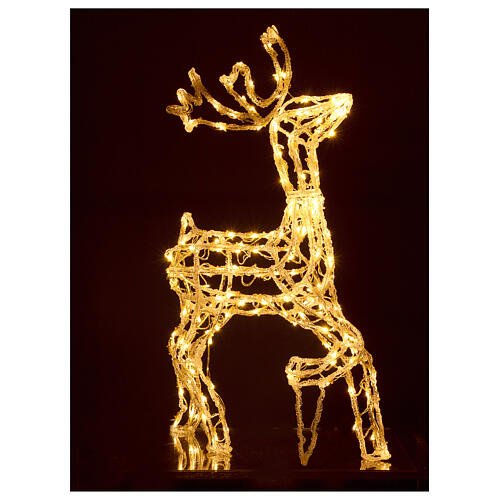 Rena Luminosa de Natal 168 Lâmpadas LED Branco Quente Interior/Exterior 90 cm 4