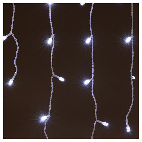 Świąteczne oświetlenie typu „stalaktyty” z 180 diodami LED w kolorze lodowej bieli, do użytku wewnętrznego i zewnętrznego 2