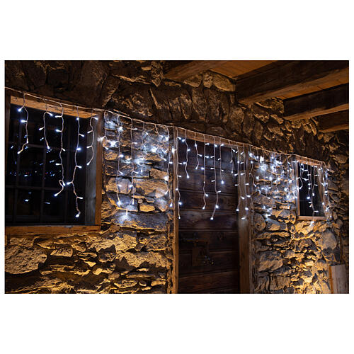 Świąteczne oświetlenie typu „stalaktyty” z 180 diodami LED w kolorze lodowej bieli, do użytku wewnętrznego i zewnętrznego 6