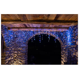 Illuminated chain stalactites 180 leds white and blue internal and external use