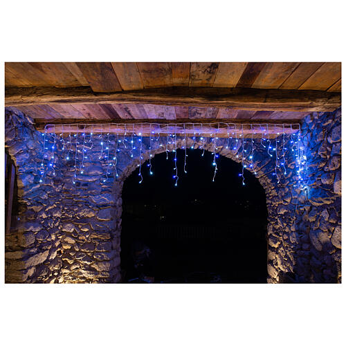 Guirlande lumineuse stalactites 180 led blanc bleu intérieur extérieur 1
