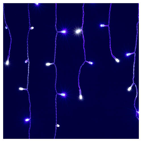 Świąteczne oświetlenie typu „stalaktyty” z 180 diodami LED w kolorze białym i niebieskim 2